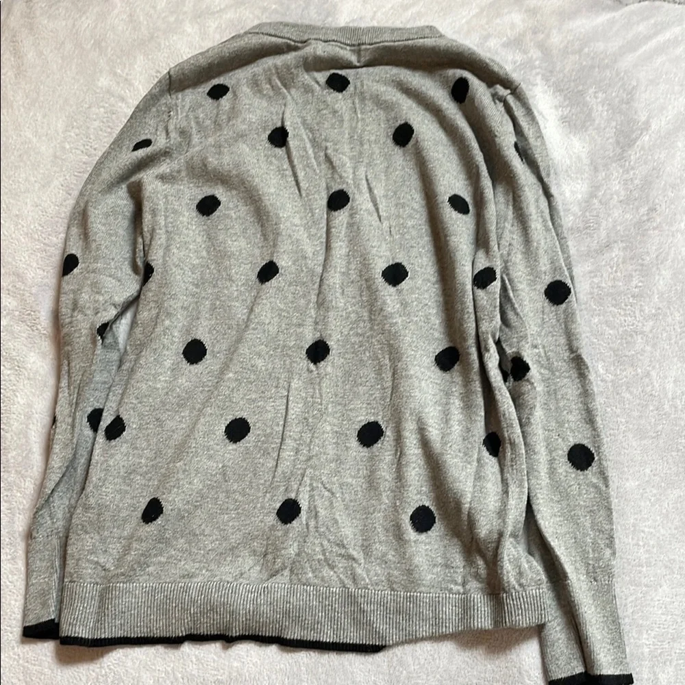 Market & Spruce Gray Polka Dot Sweater
